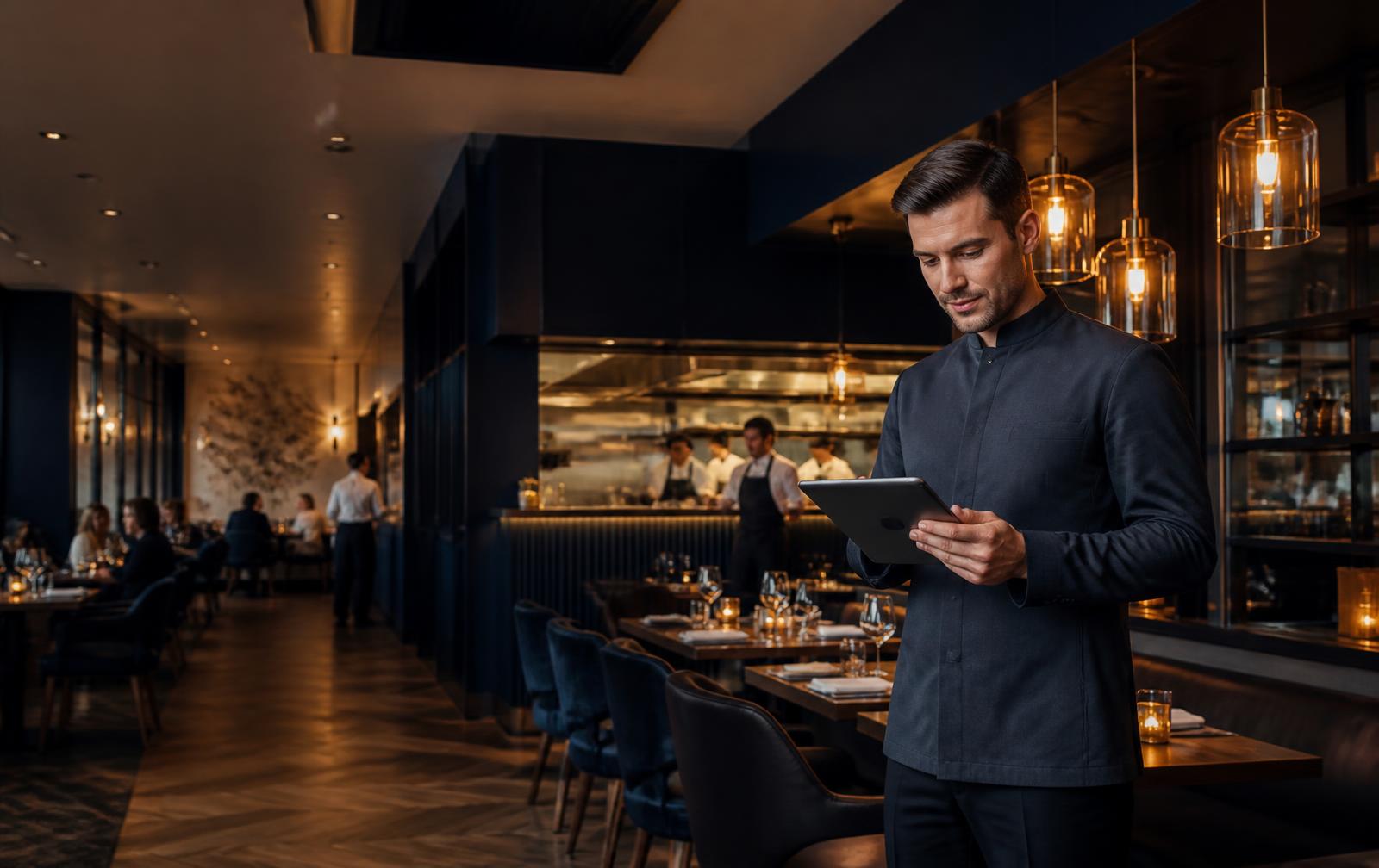 Equipe Lunch System em uma operação de restaurante contemporânea